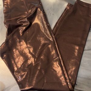 NWOT Athleta Shiny Brown Leggings